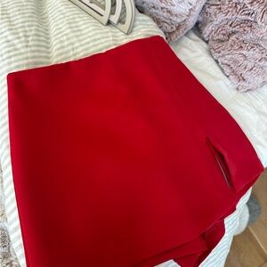 Zara Bright Red Skort with Front Slit